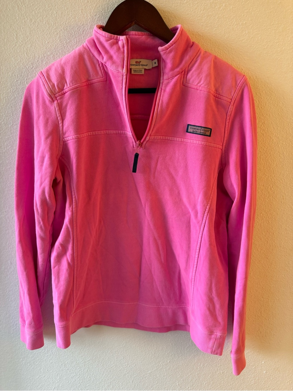 Vineyard Vines Bright Pink Half-Zip Pullover